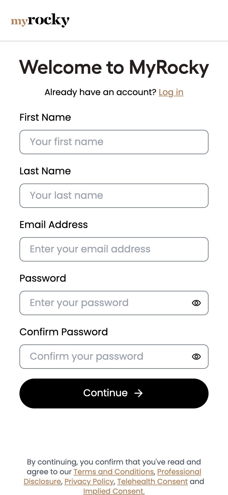 Checkout registration wall